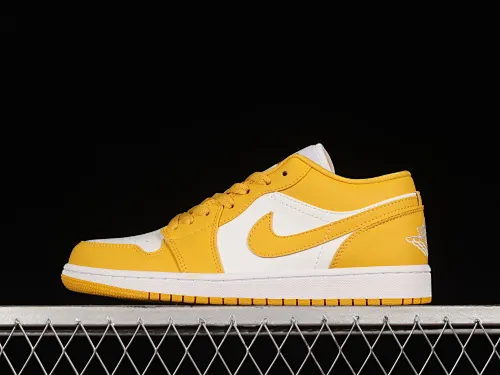 All categories Air Jordan Jordan series basketball shoes Air Jordan 1 Low Z version Air Jordan 1 Low AJ1 Joe 1 white and yellow low-top cultural and leisure sports sneakers 553558-171